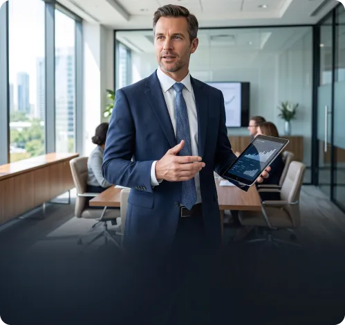 Representante comercial atendendo um cliente B2B